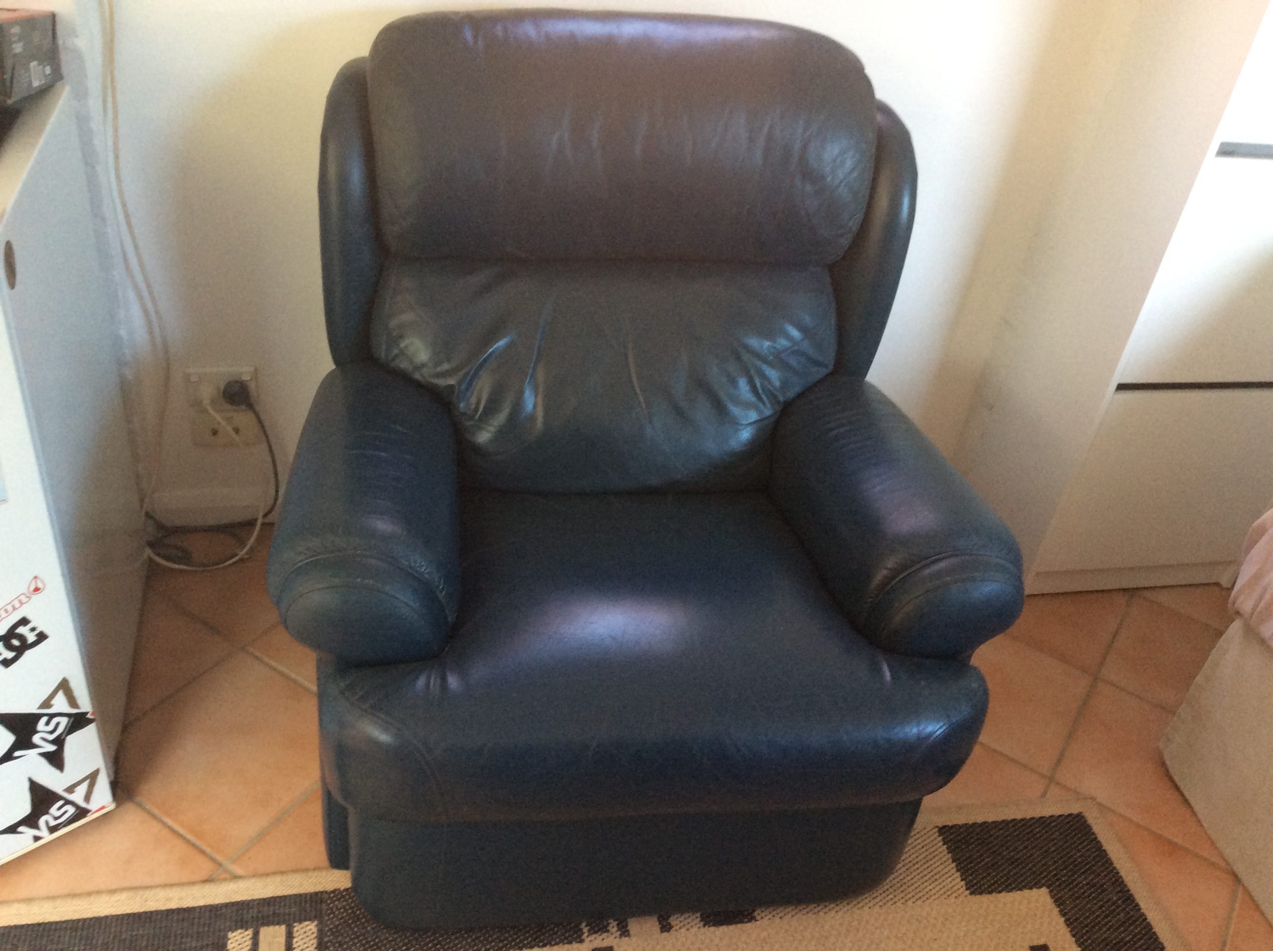 Leather sofa and arm chair